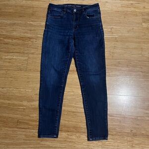 American Eagle Jeans Skinny Blue Dark Wash Women Size 8 Regular EUC